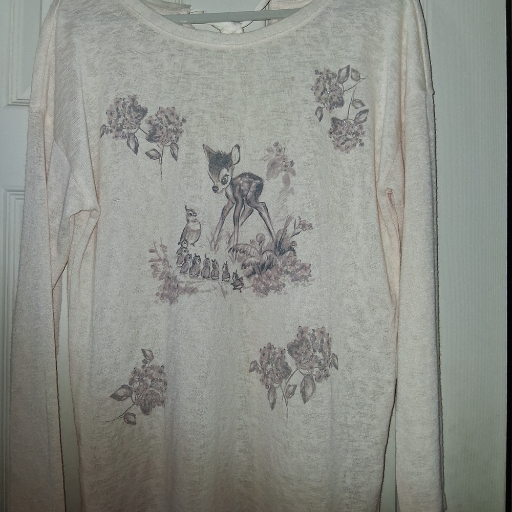 Disney Top with Bambi Design Cream colored